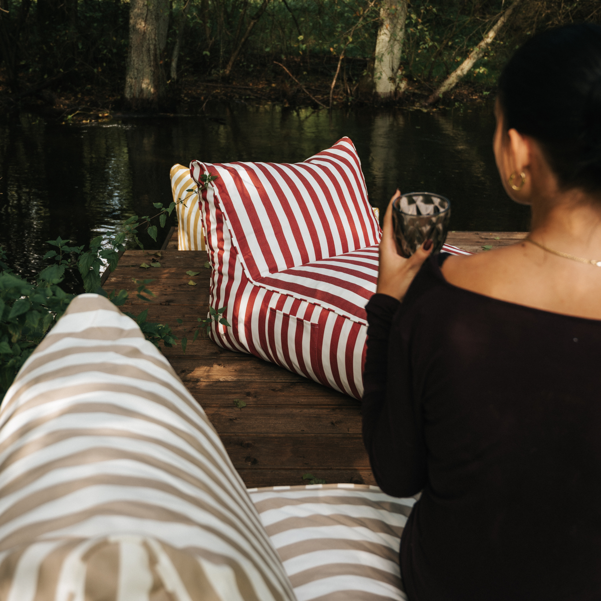 Outdoor Sitzsack gestreift 72x102x65 cm