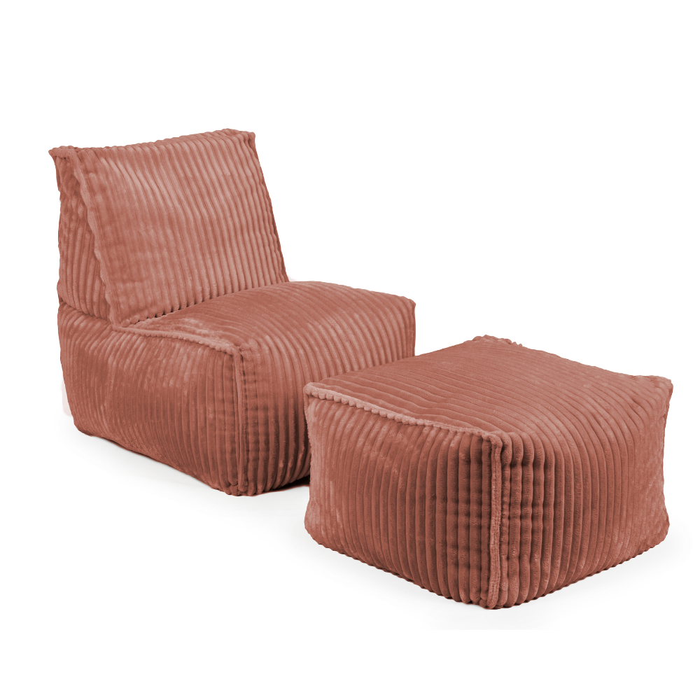 Großer Sitzsack mit Hocker für Erwachsene 80 × 60 × 85 cm