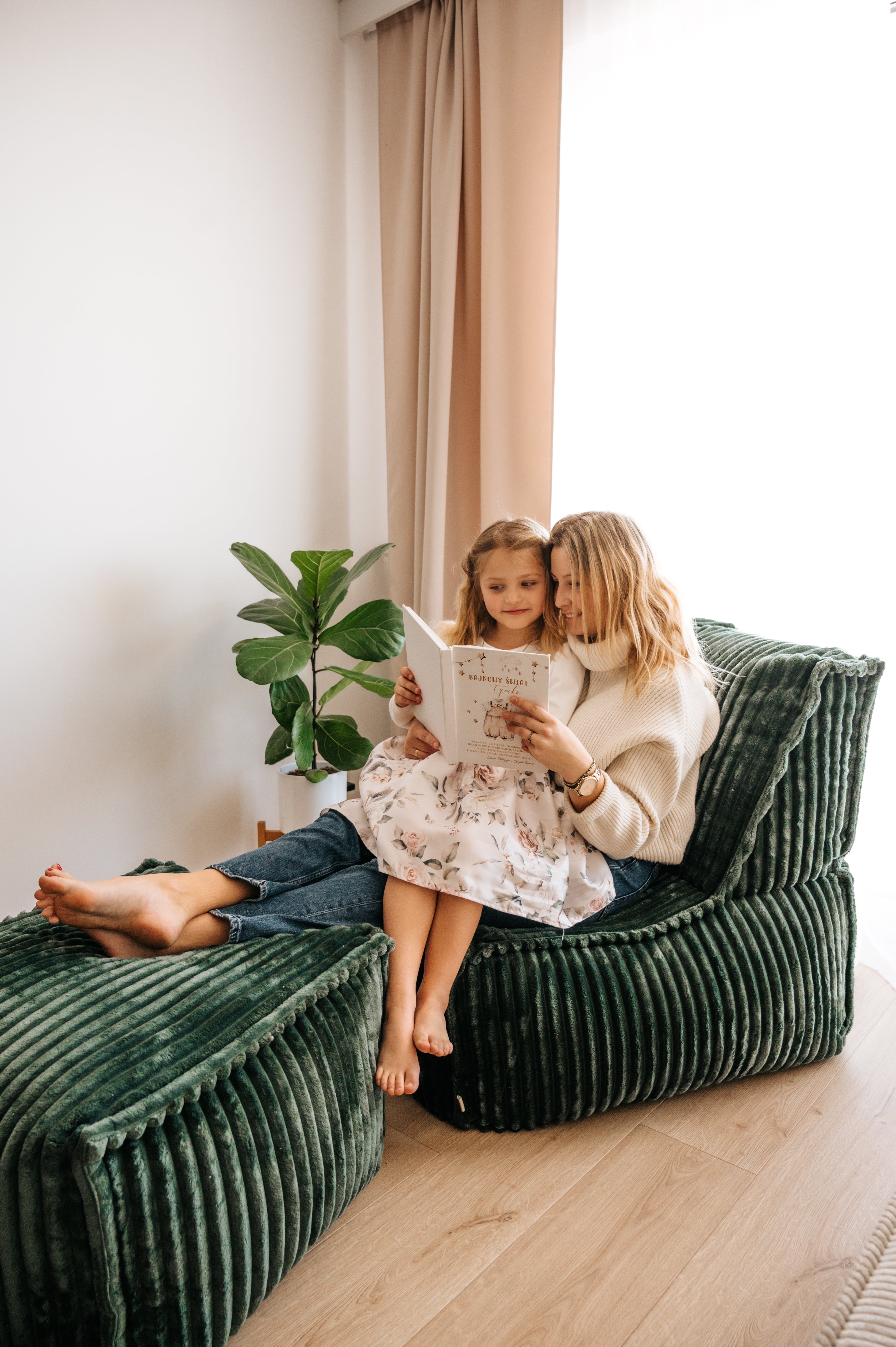 Großer Sitzsack mit Hocker für Erwachsene 80 × 60 × 85 cm