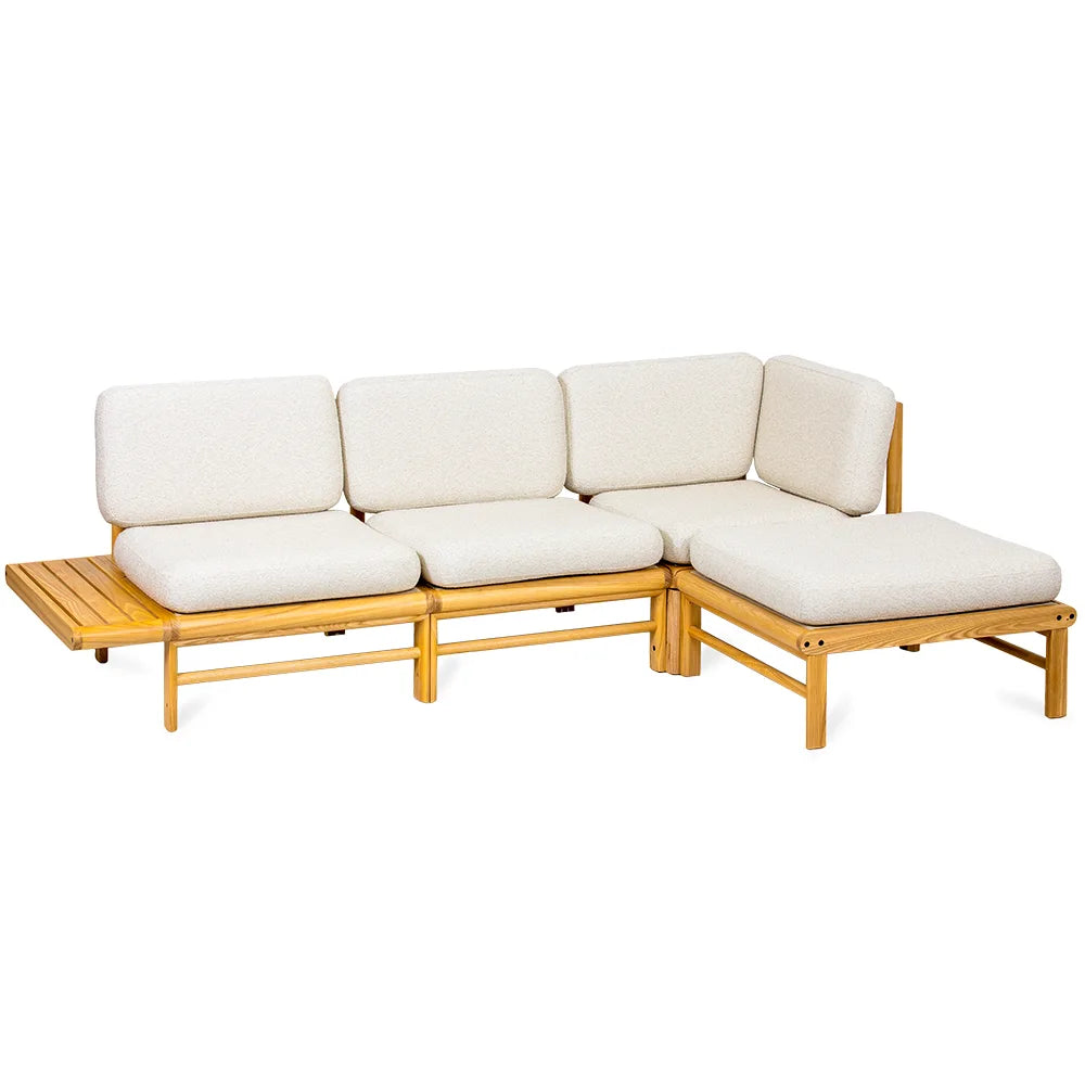 Fresco 3-Sofa mit Armtisch + Stool