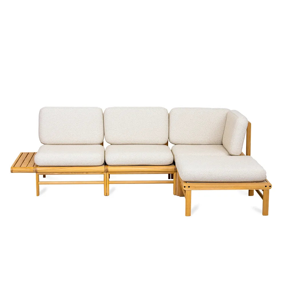 Fresco 3-Sofa mit Armtisch + Stool