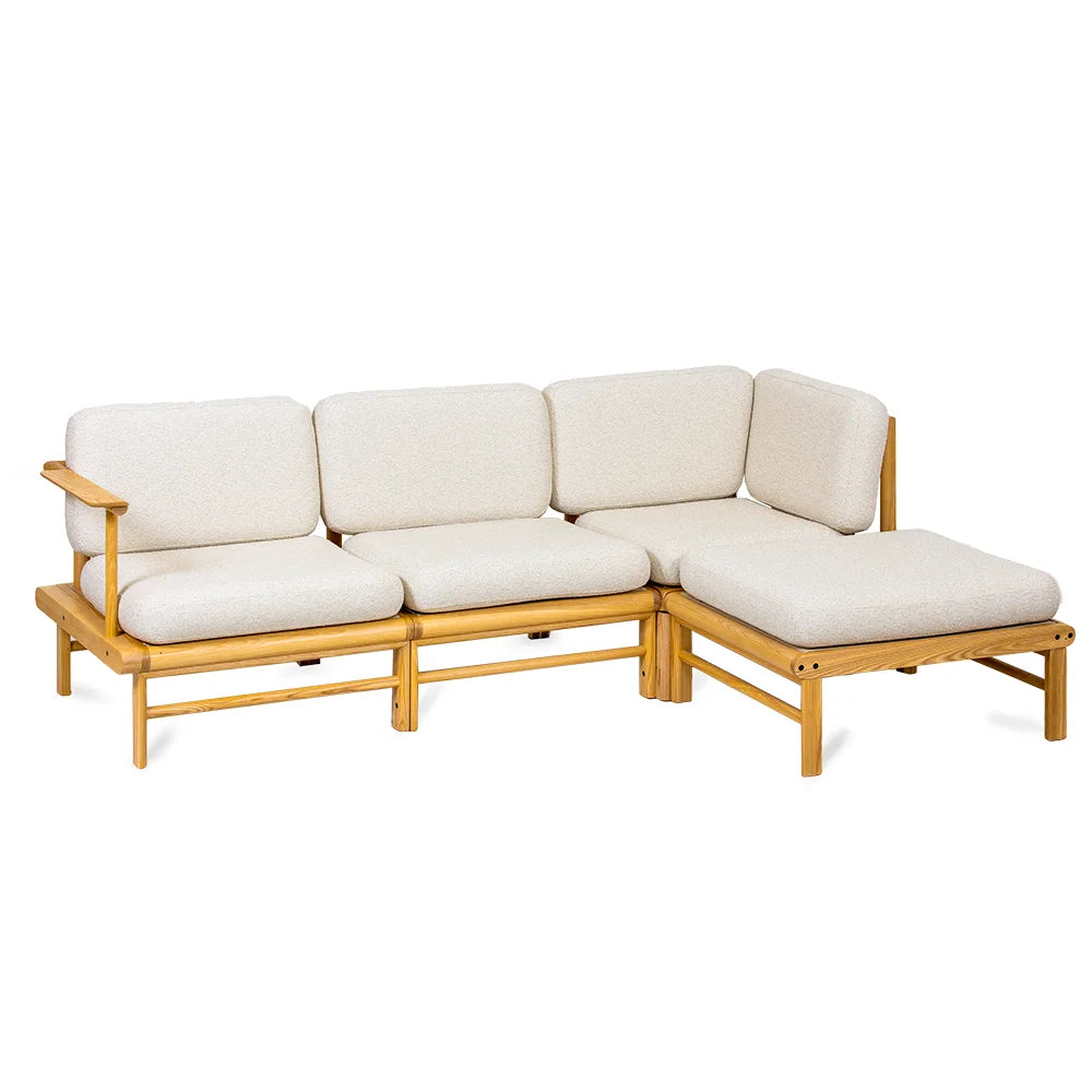 Fresco 3-Sofa mit Armlehne + Stool