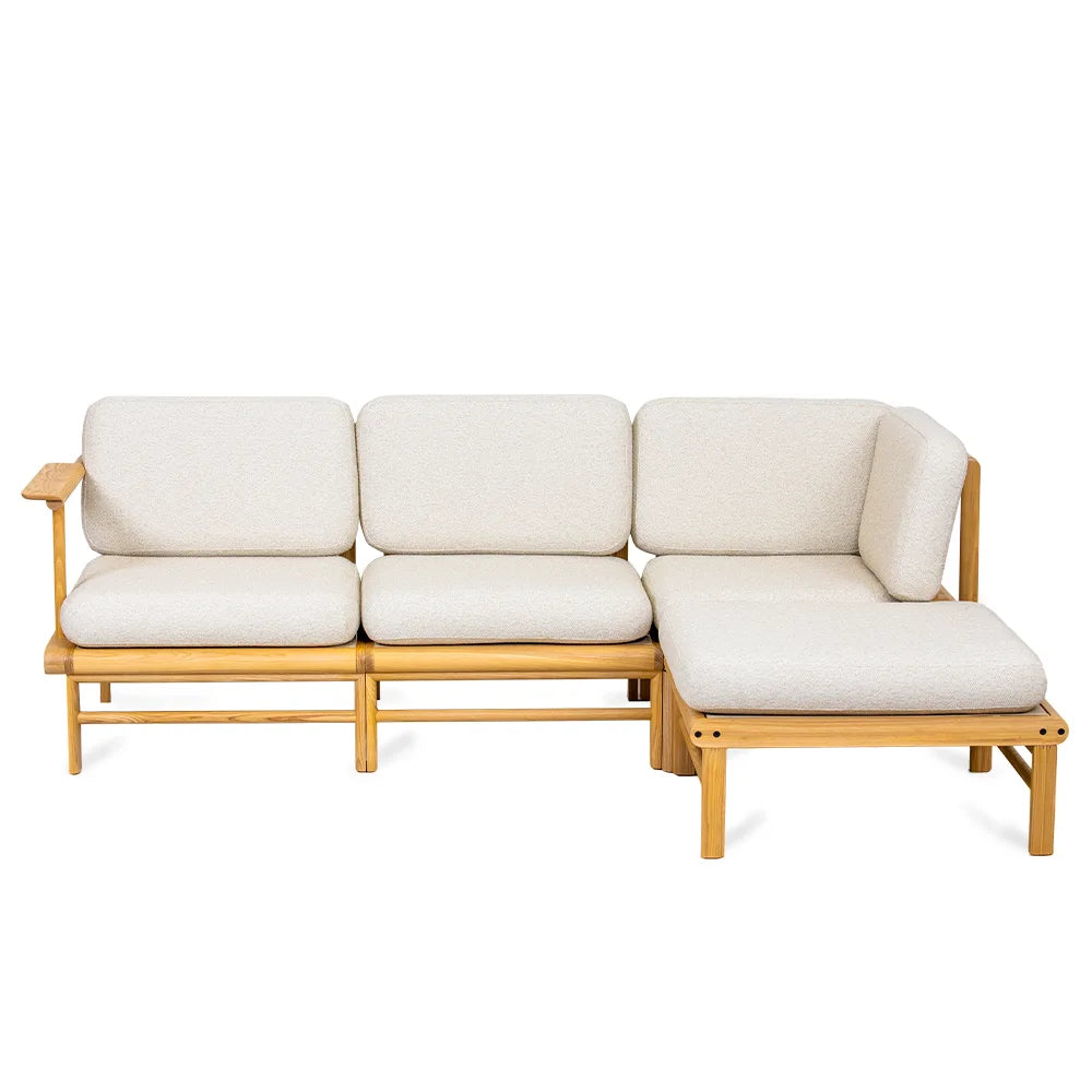 Fresco 3-Sofa mit Armlehne + Stool