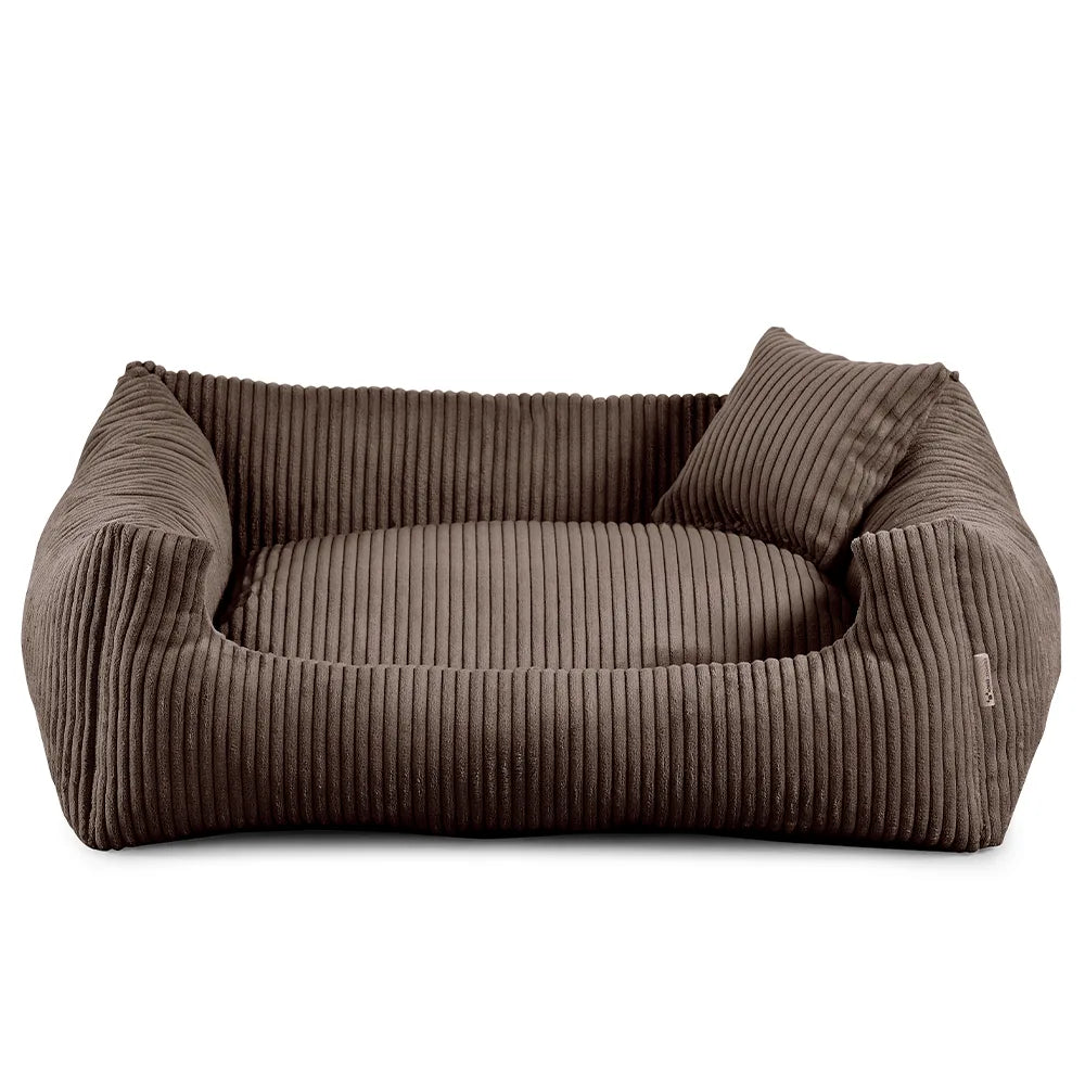 Lit pour chien Soft Stripe marron foncé