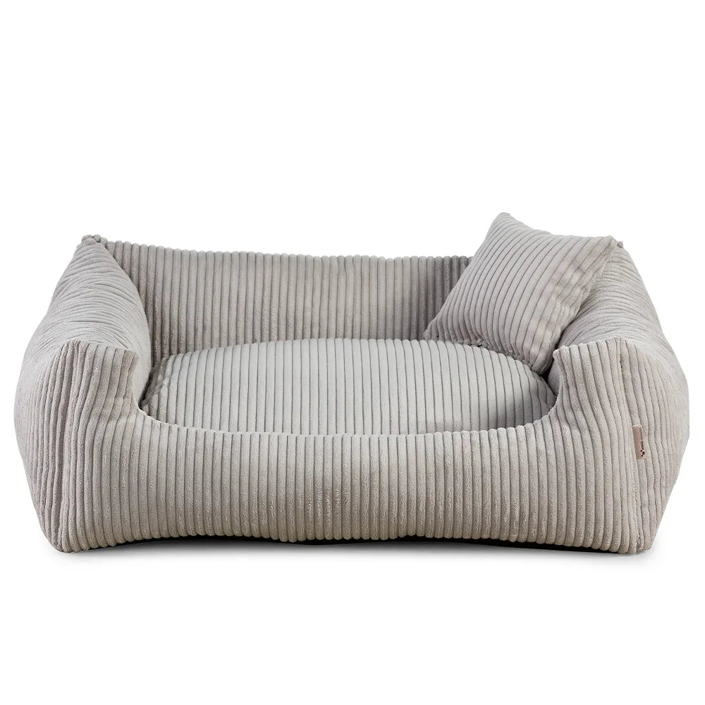 Hundebett Soft Stripe Hellgrau