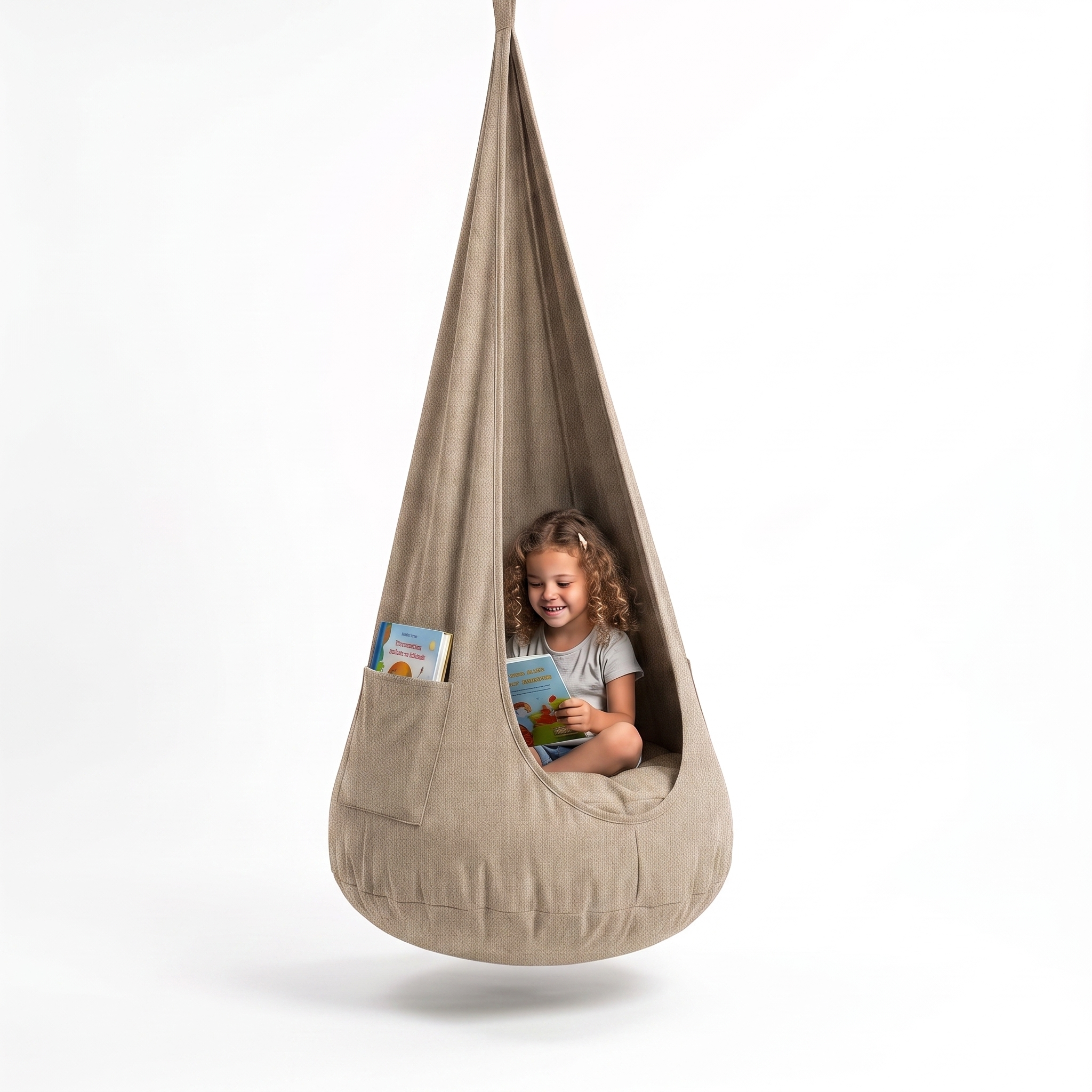 Hängehöhle für Kinder 2 in 1 – Hängesessel mit herausnehmbarem Sitzkissen, 2–12 Jahre
