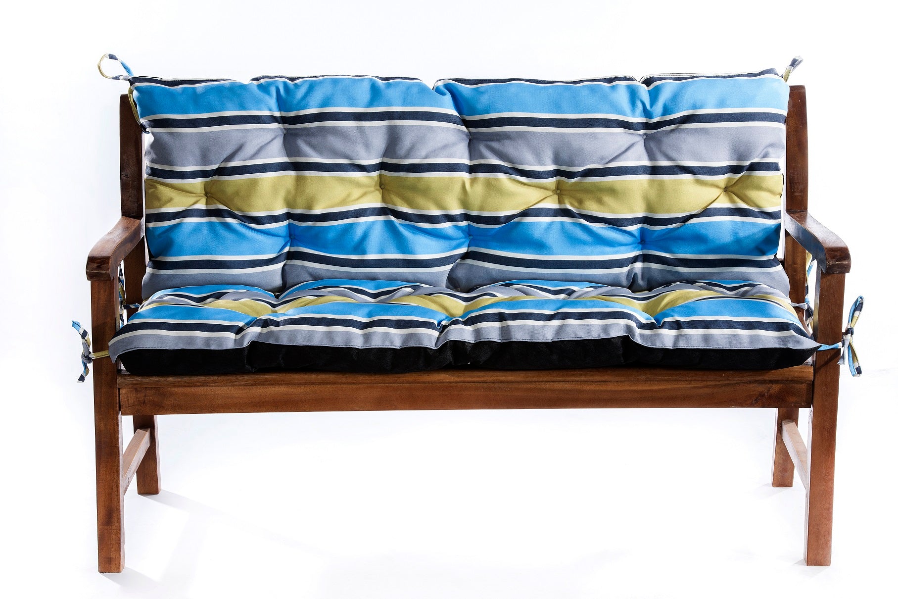 Coussins de banc bleu-jaune