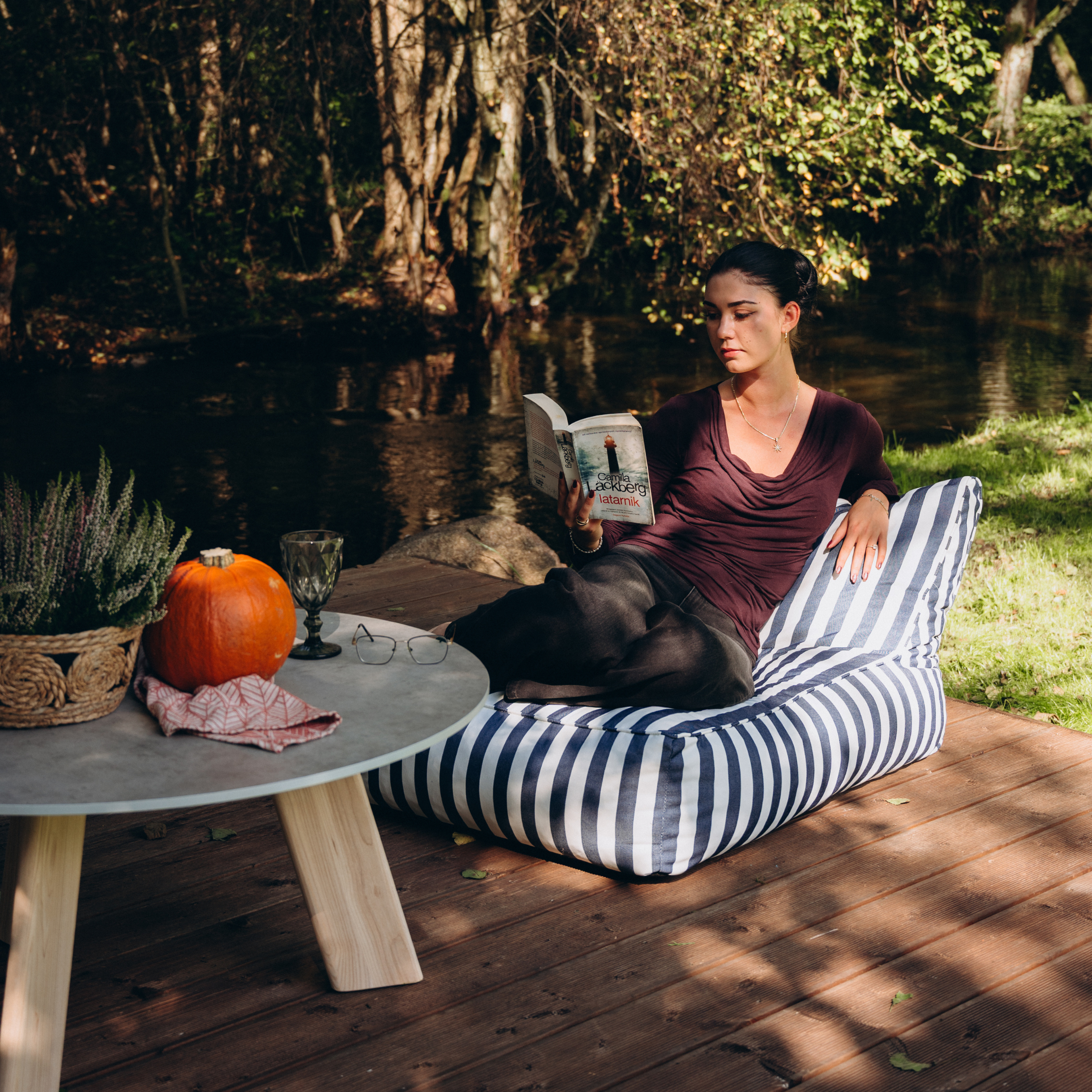 Outdoor Sitzsack gestreift 72x102x65 cm