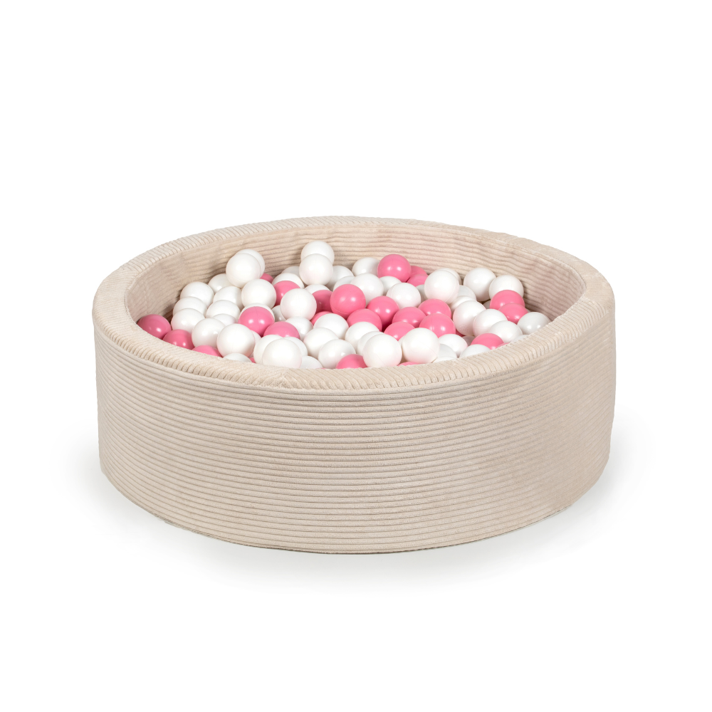 KIDS DREAM – Großes 2-Personen-Kinderbällebad aus Bouclé ∅100 cm (mit 200 Bällen)
