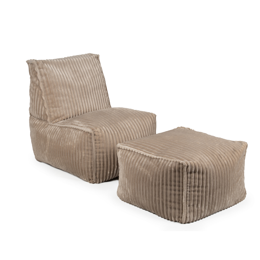 Großer Sitzsack mit Hocker für Erwachsene 80 × 60 × 85 cm