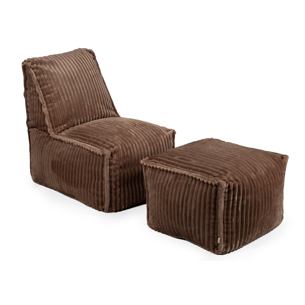 Großer Sitzsack mit Hocker für Erwachsene 80 × 60 × 85 cm