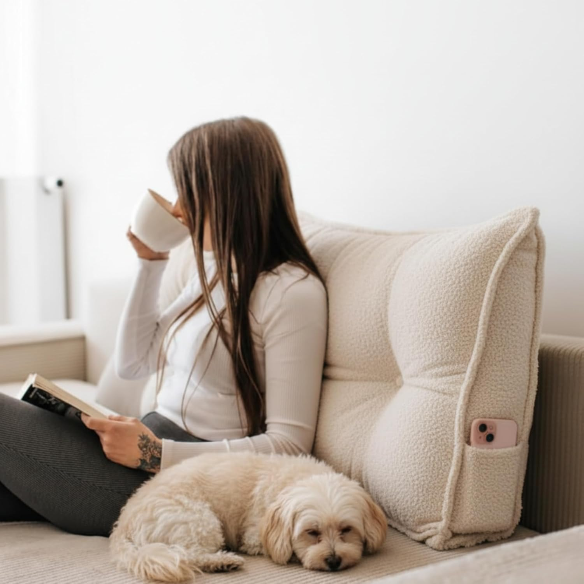 Rückenkissen / Lesekissen für Bett und Sofa
