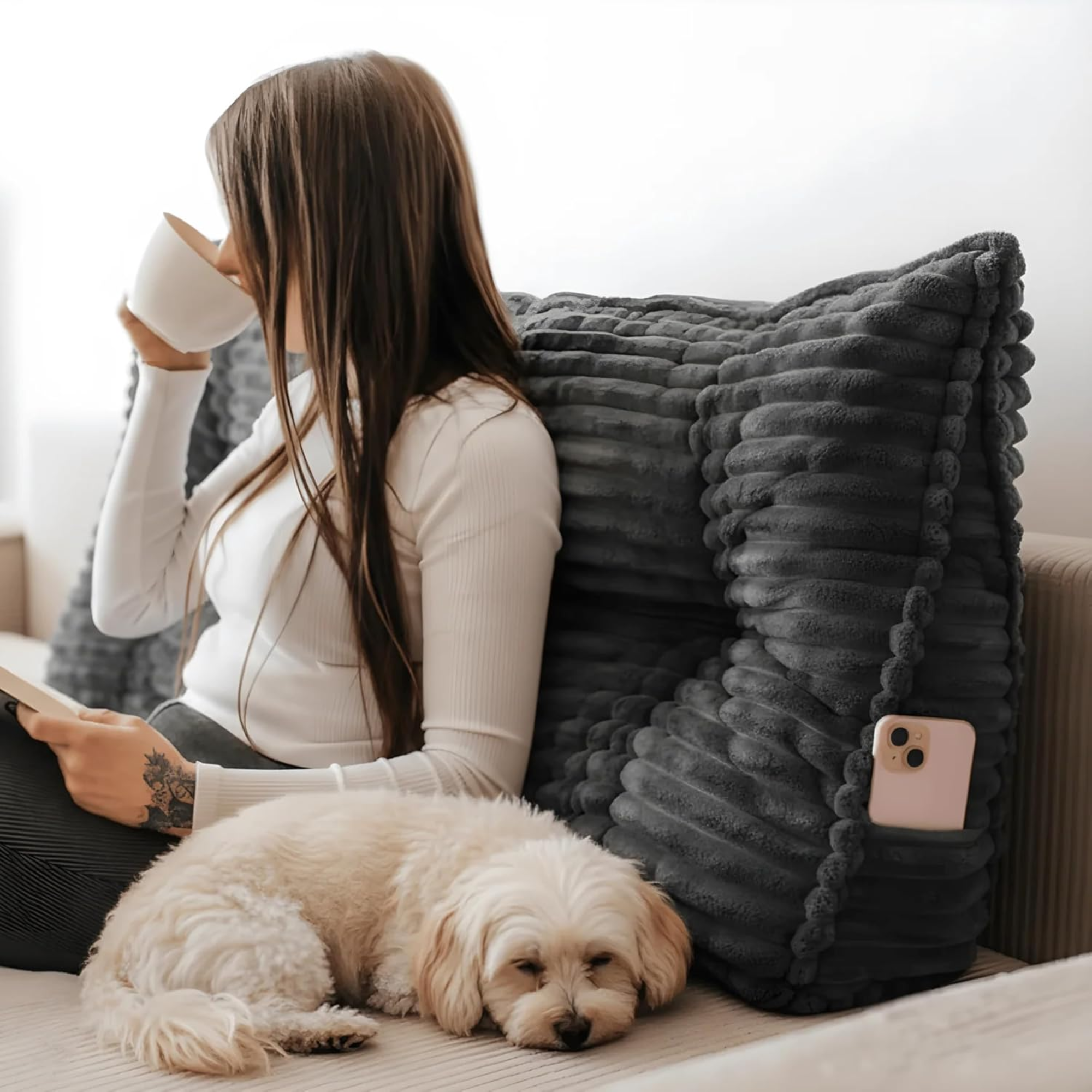 Rückenkissen / Lesekissen für Bett und Sofa