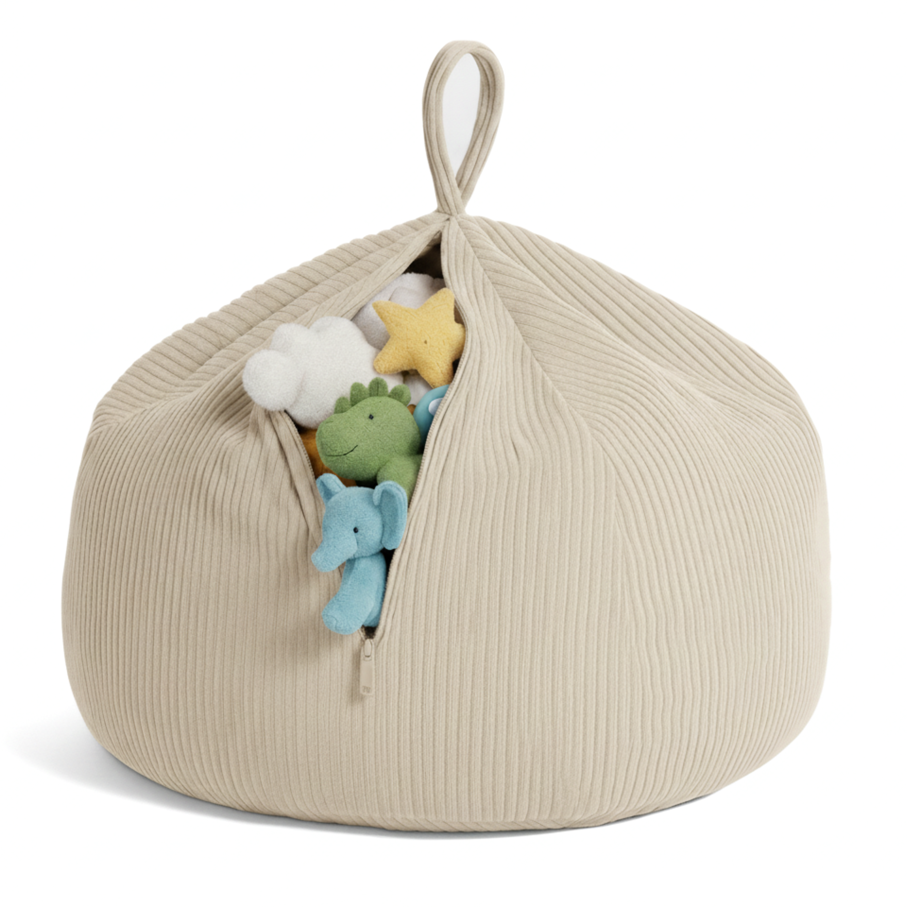 Aufbewahrungshülle für Spielzeug und Kuscheltiere – Kinder-Sitzpouf