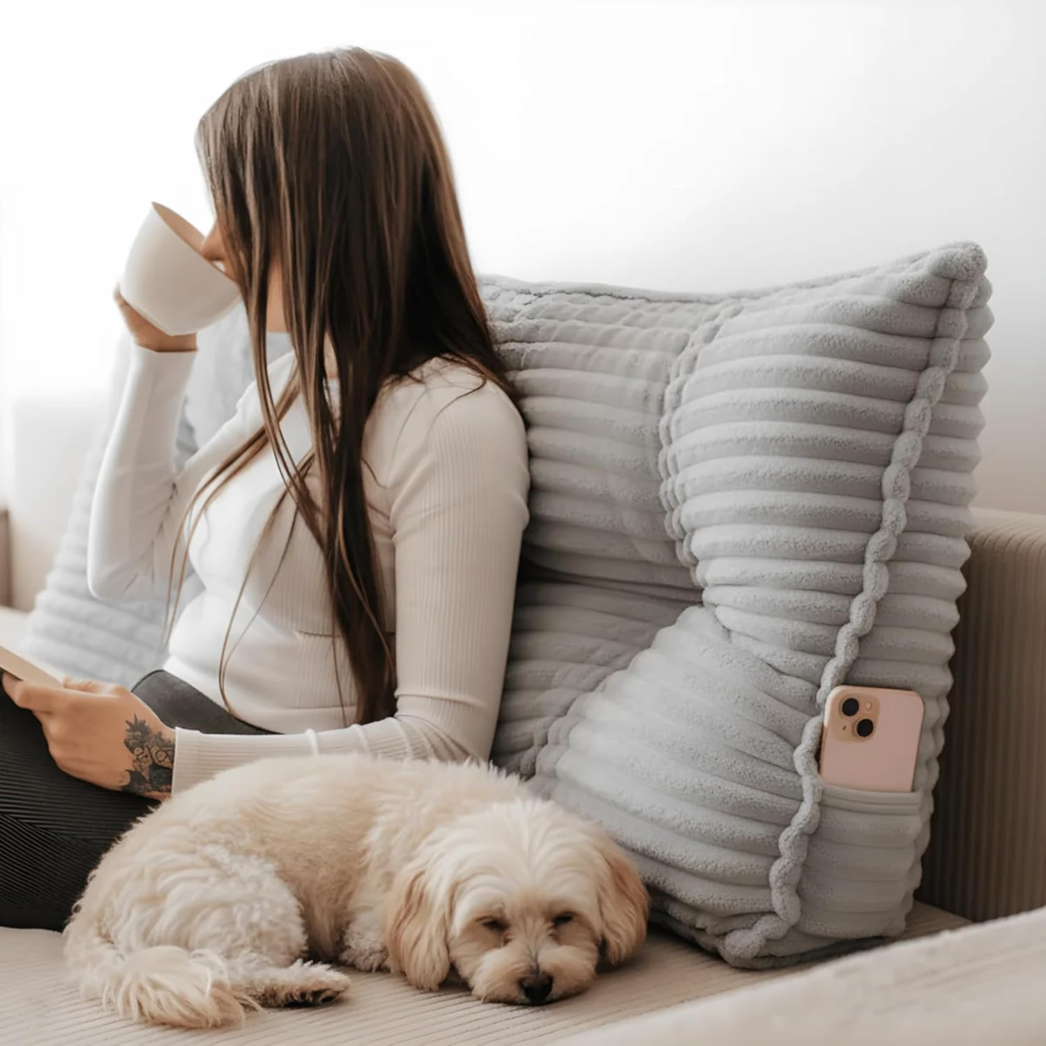 Rückenkissen / Lesekissen für Bett und Sofa