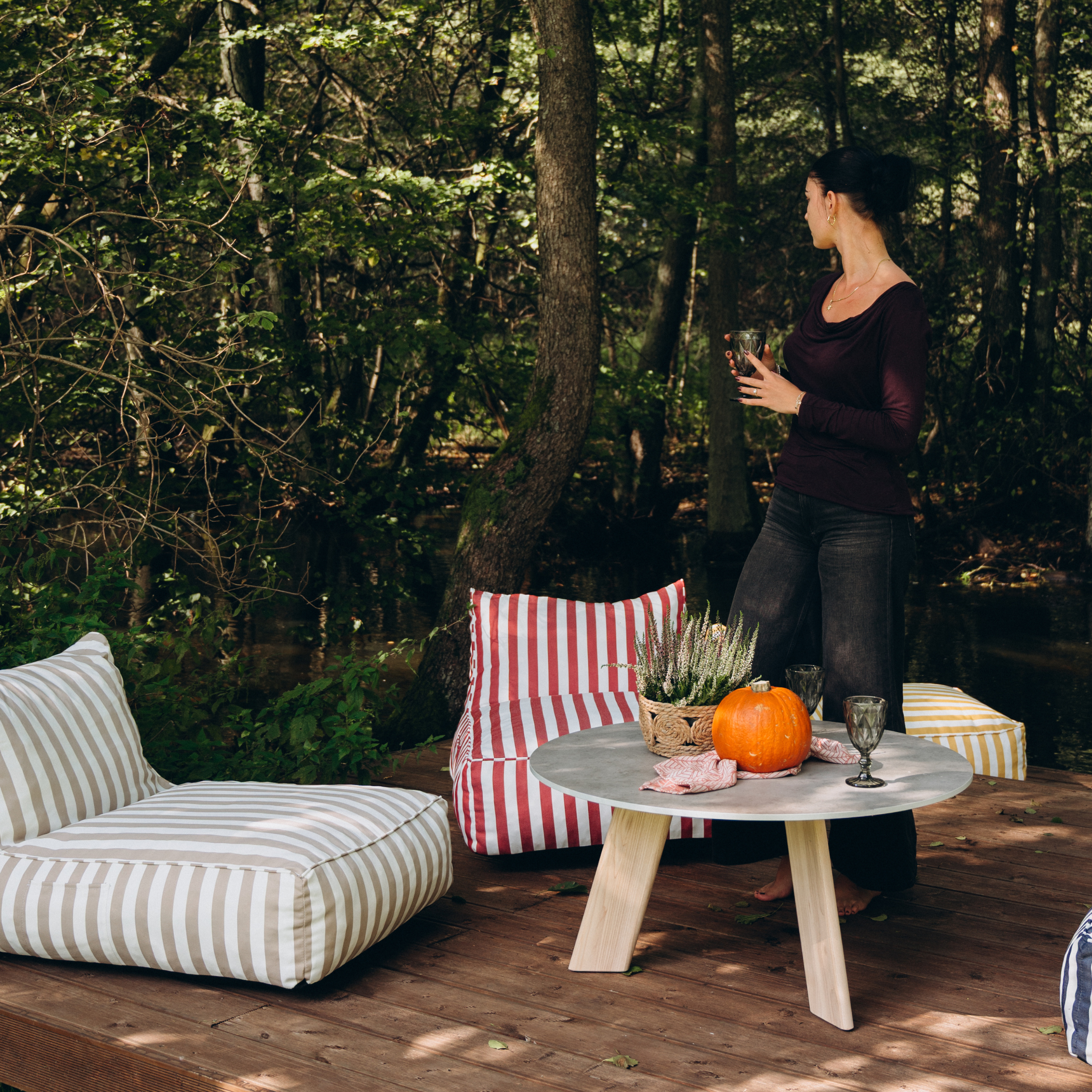 Outdoor Sitzsack gestreift 72x102x65 cm