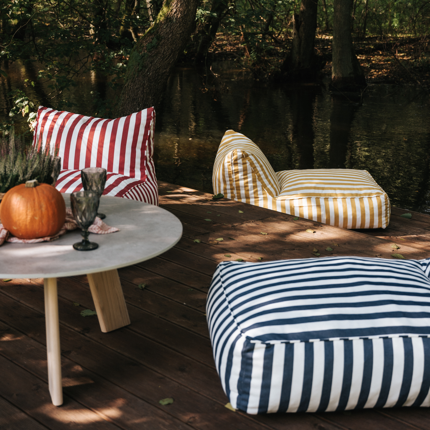 Outdoor Sitzsack gestreift 72x102x65 cm