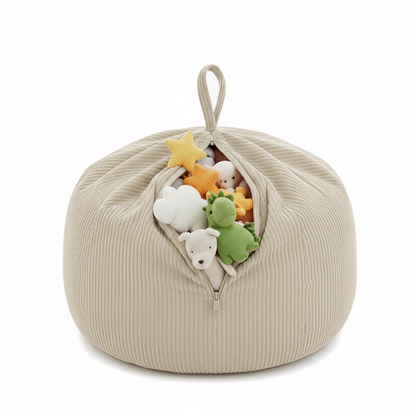 Aufbewahrungshülle für Spielzeug und Kuscheltiere – Kinder-Sitzpouf