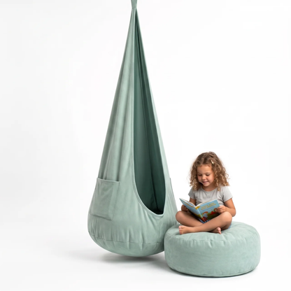 Hängehöhle für Kinder 2 in 1 – Hängesessel mit herausnehmbarem Sitzkissen, 2–12 Jahre