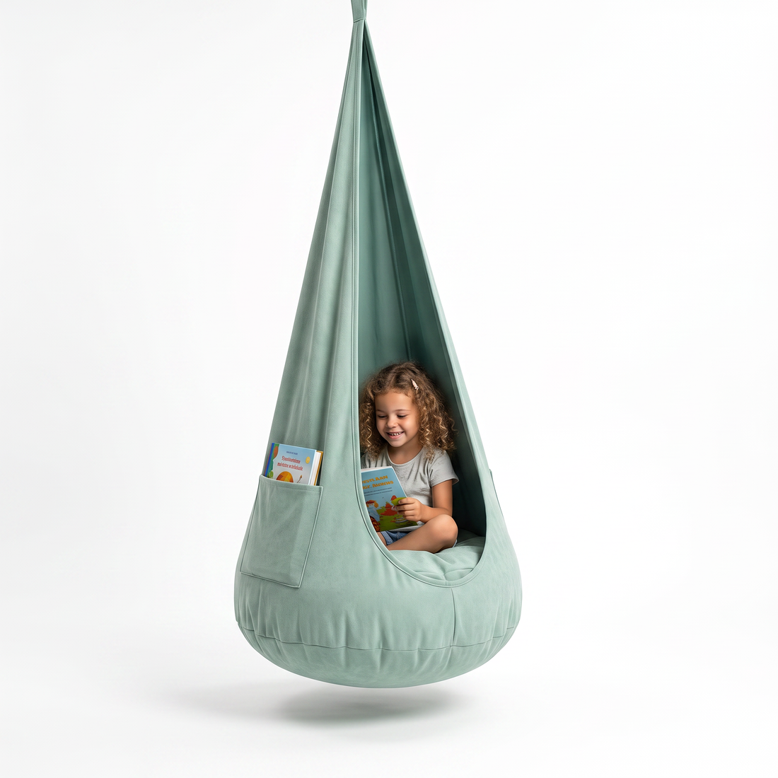 Hängehöhle für Kinder 2 in 1 – Hängesessel mit herausnehmbarem Sitzkissen, 2–12 Jahre
