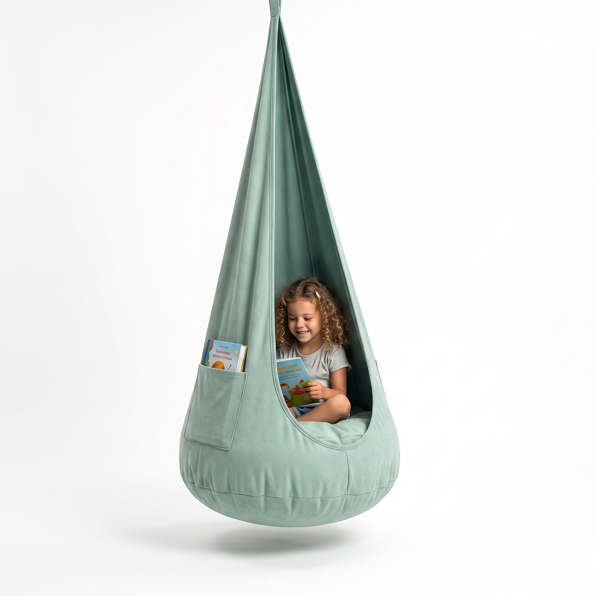 Hängehöhle für Kinder 2 in 1 – Hängesessel mit herausnehmbarem Sitzkissen, 2–12 Jahre