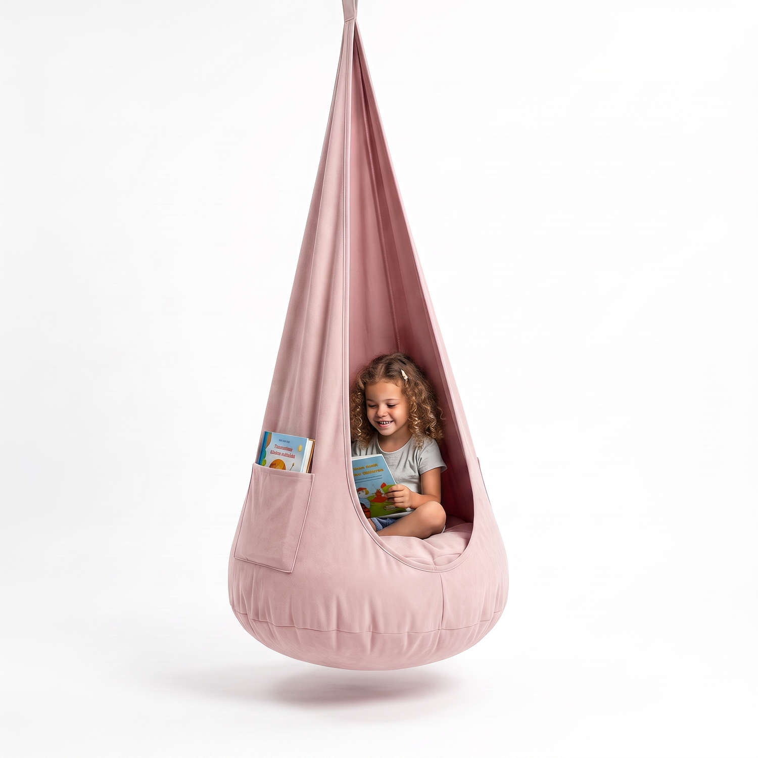 Hängehöhle für Kinder 2 in 1 – Hängesessel mit herausnehmbarem Sitzkissen, 2–12 Jahre