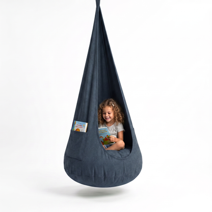Hängehöhle für Kinder 2 in 1 – Hängesessel mit herausnehmbarem Sitzkissen, 2–12 Jahre