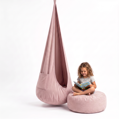 Hängehöhle für Kinder 2 in 1 – Hängesessel mit herausnehmbarem Sitzkissen, 2–12 Jahre